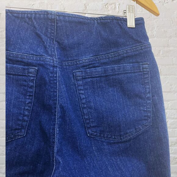 INC Crop Jeans 12 Pull On Wide Leg Stretch Denim Blue Cotton Comfy 💙 - Picture 7 of 13